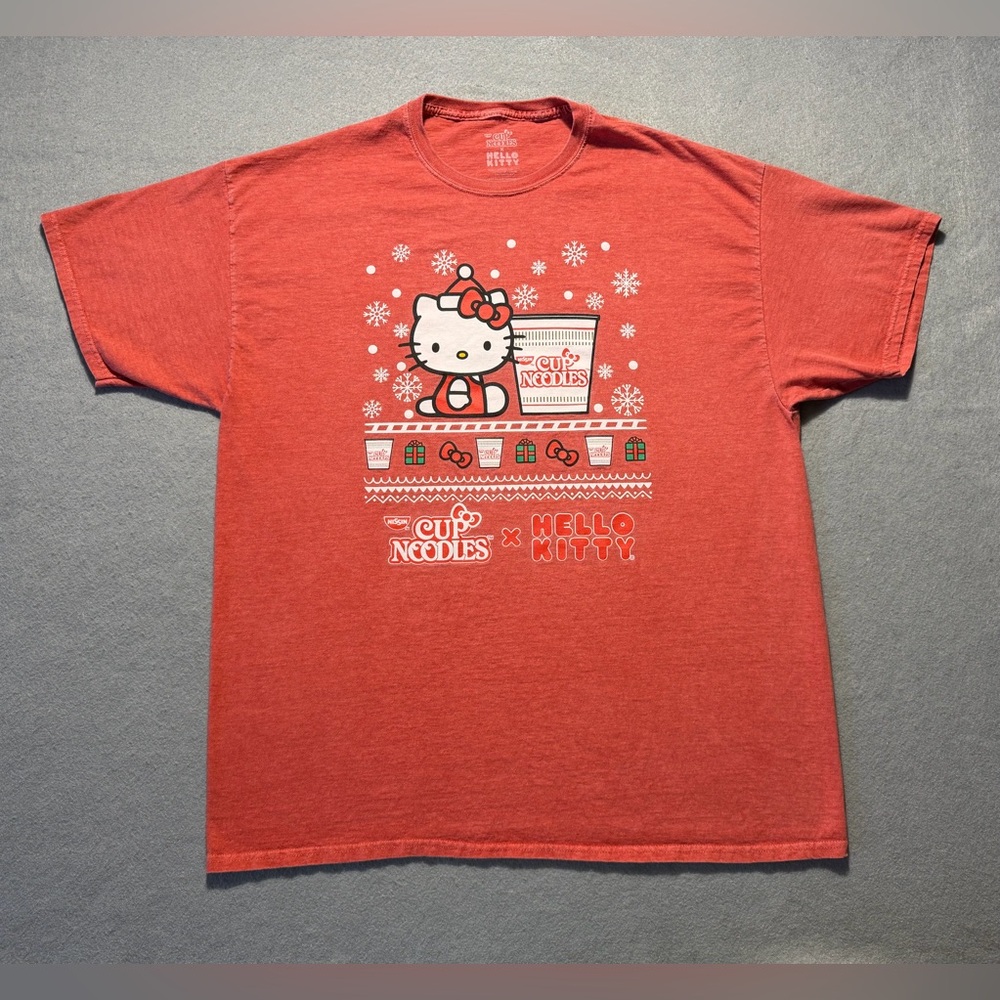 Hello Kitty X Cup Noodles T-Shirt Men’s 2xl Red Graphic Tee Sanrio Nissin